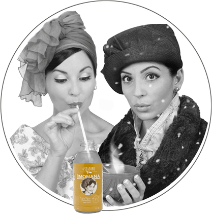 girls drinking limonana